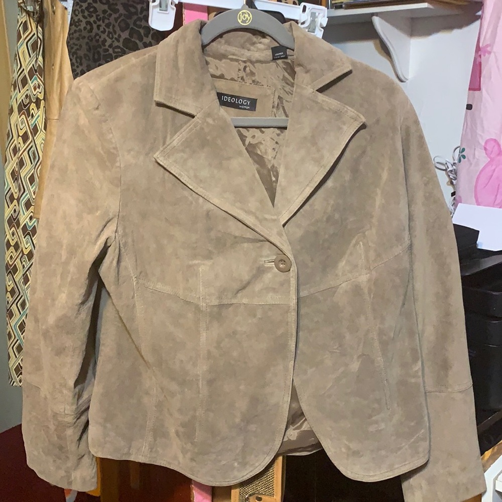 Ideology brown 100% leather blazer